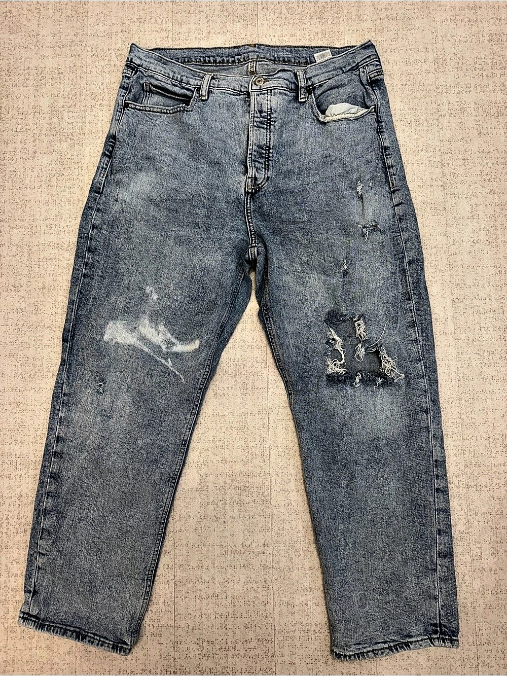 Old Navy Sky-Hi Straight Secret Slim Pockets Distressed Jeans Waist 16